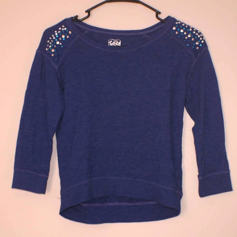 Girls blue sequin shirt
